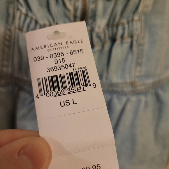 American Eagle Denim Jean Ruffled Layered Dress - Picture 8 of 9